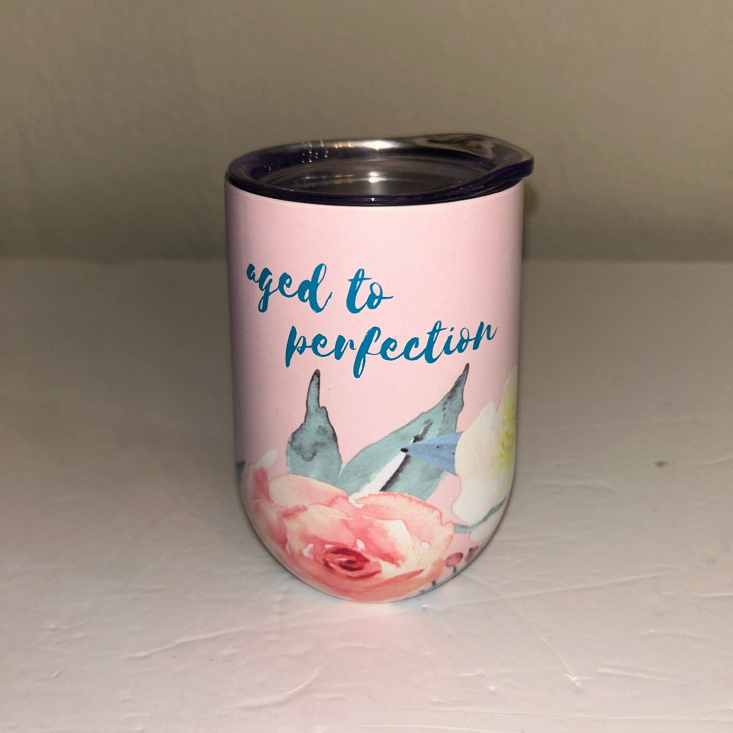Pink Tumbler “Aged To Perfection “ 12oz NEW