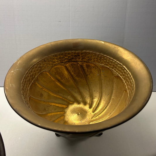 Gold pedestal brass Decorative Display Bowl