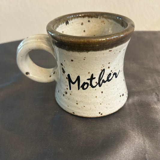 Mug “Mother” speckled ceramic pottery design 8oz