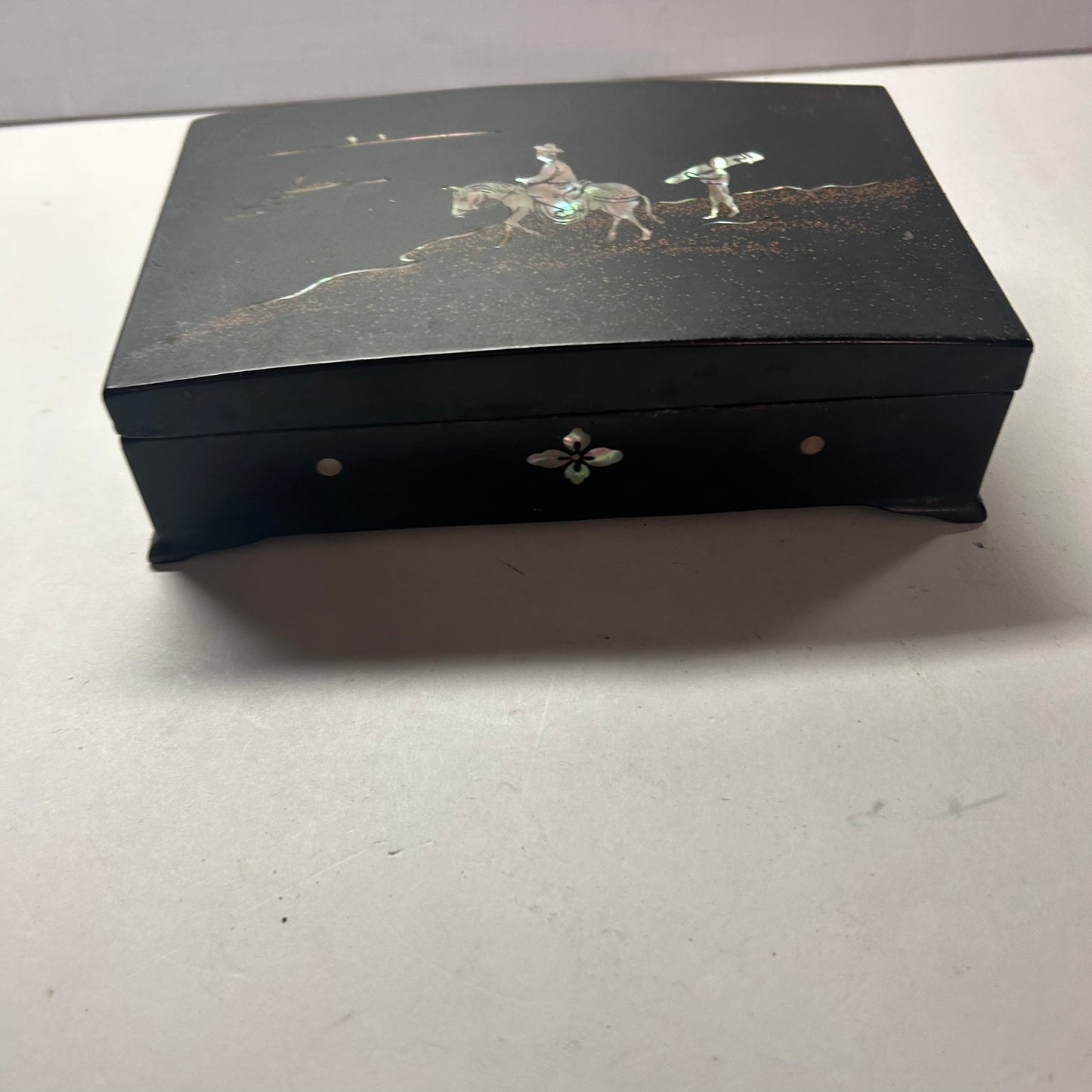 Oriental Cowboy &Friend Jewelry/Trinket Storage Box 2x7”