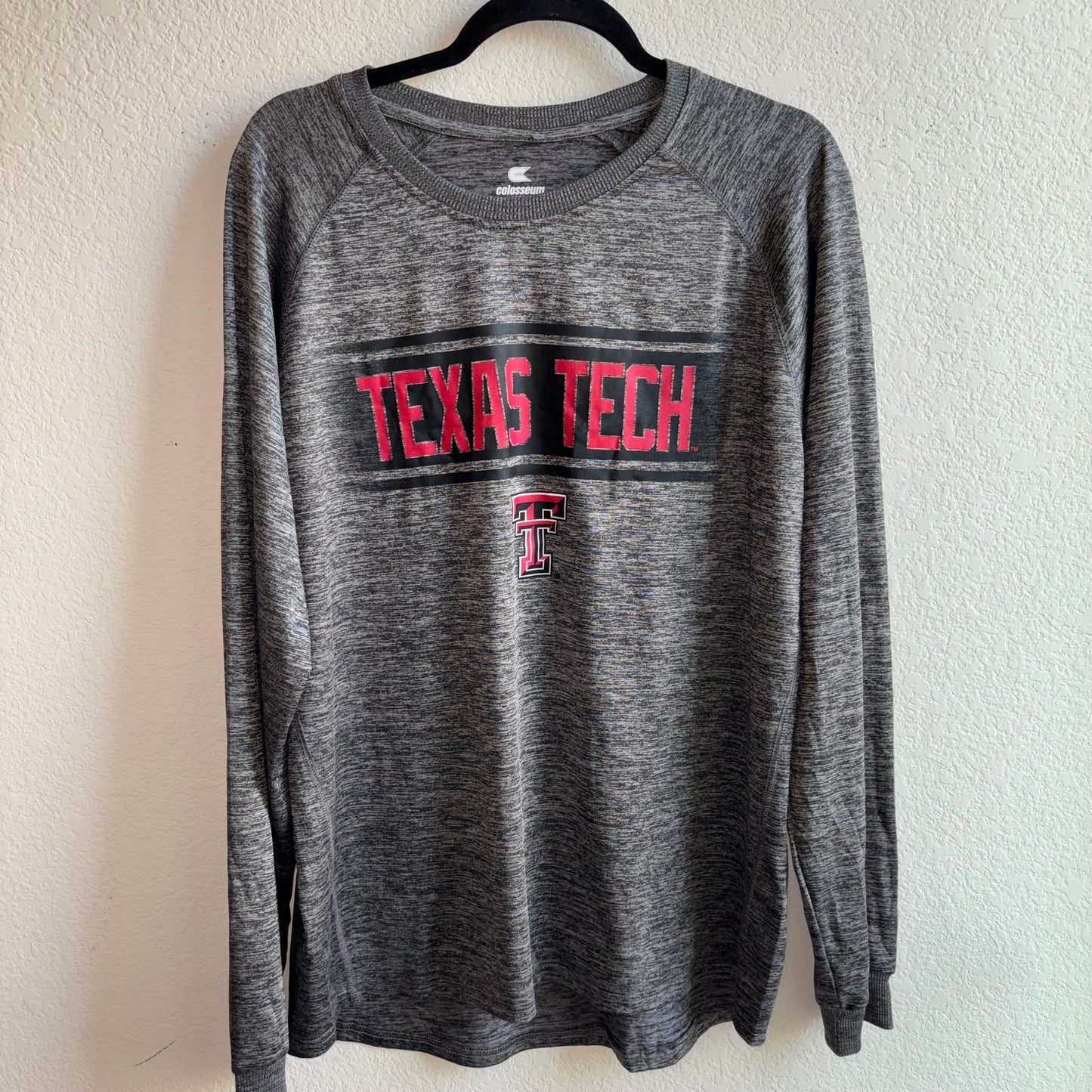 Texas Tech Gray,Black and Red Colosseum Large Long Sleeve shirt