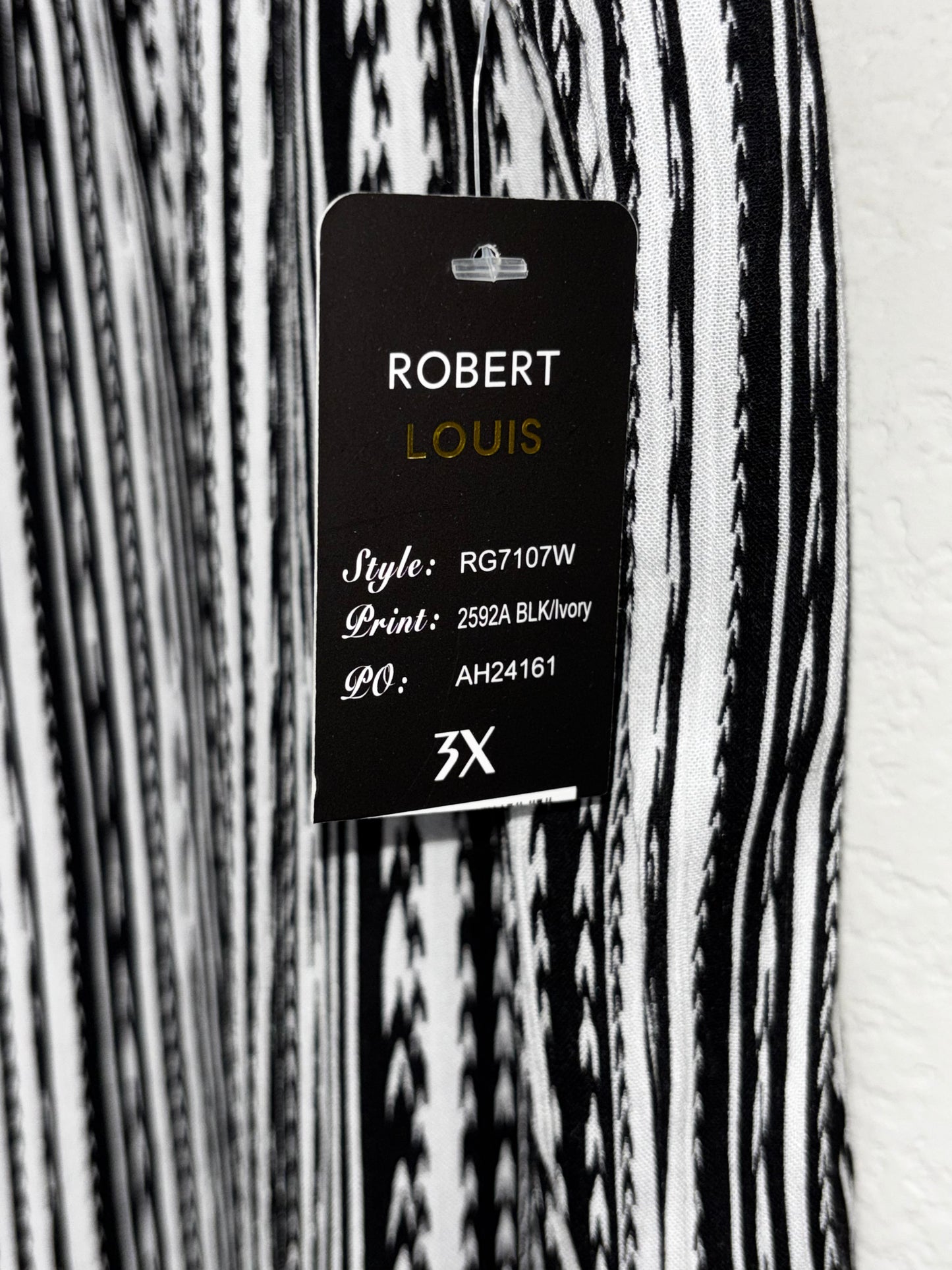Robert Louis Women’s Black White Wide Leg Pants size 3XL