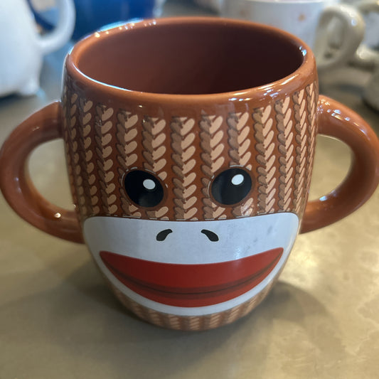 Brown Monkey Mug Double Handled “The Ears”