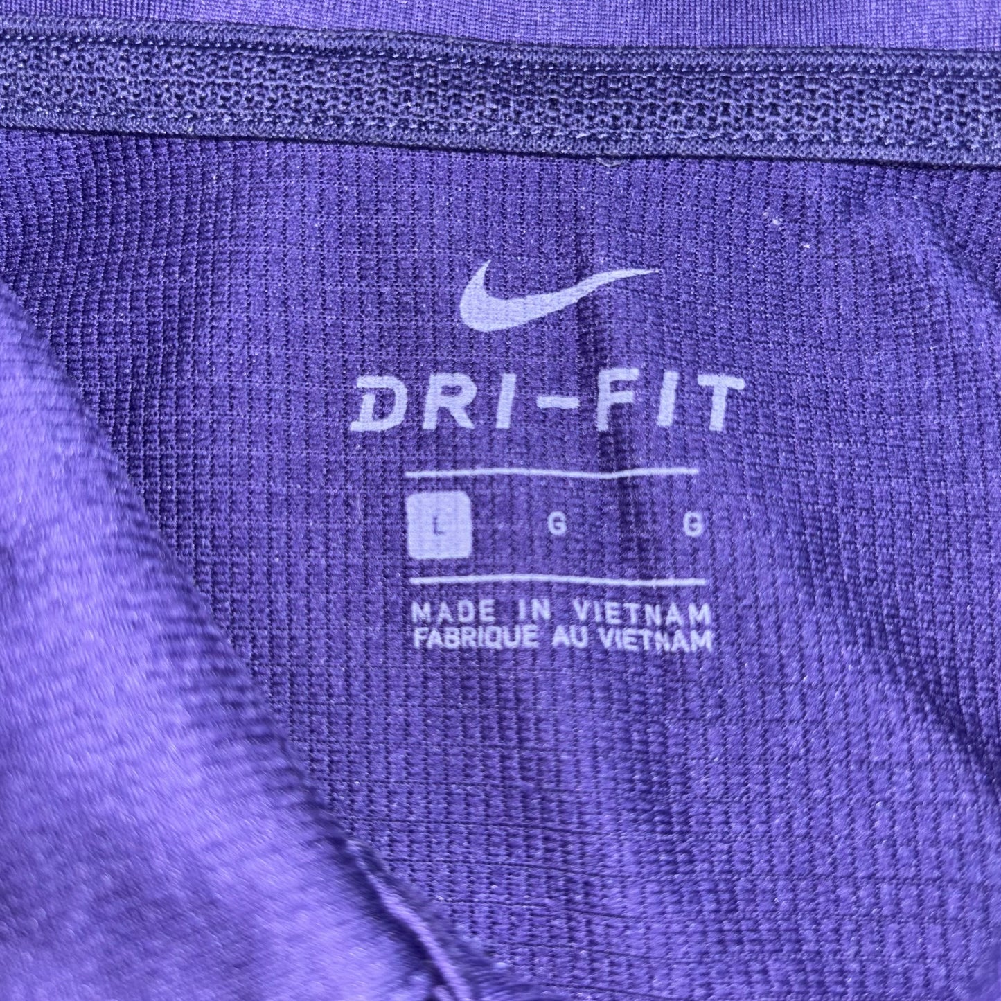 Nike Dri-Fit Purple Texas Christian University (TCU)Polo Shirt size large