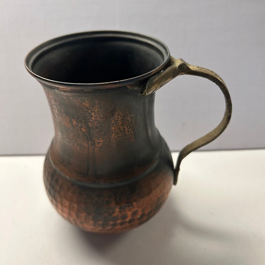 Hammered Brown and Copper toned Metal Pitcher