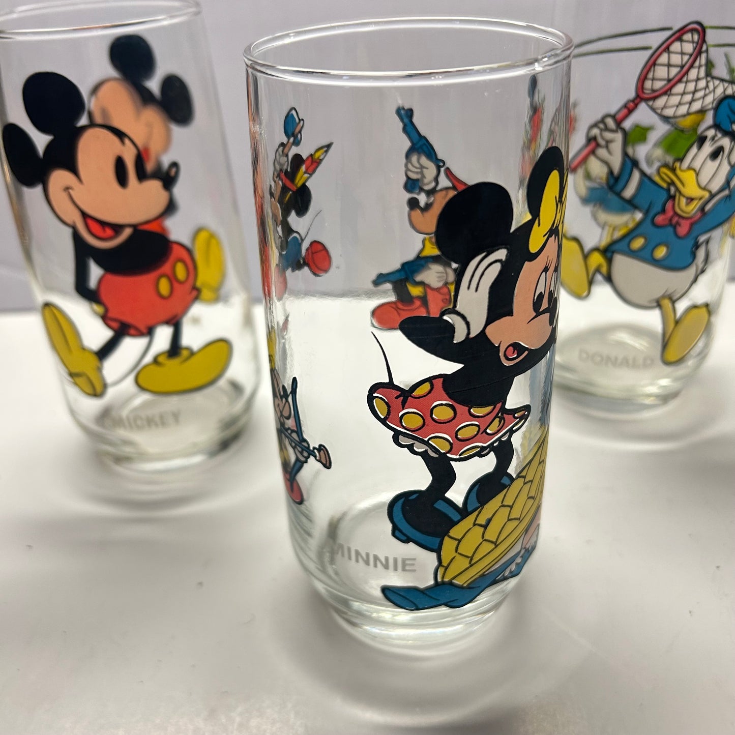 Vintage Disney Characters Micky and Friends Glasses 12oz (Set of 5)