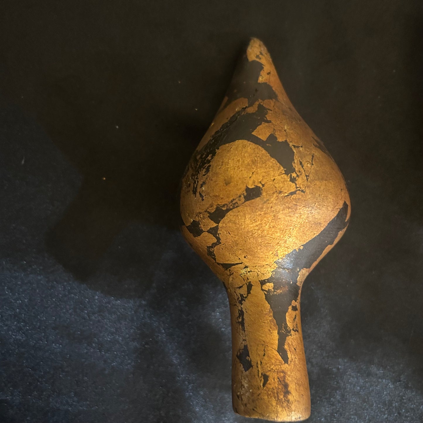 Gold and black vase, genie bottle style with lid