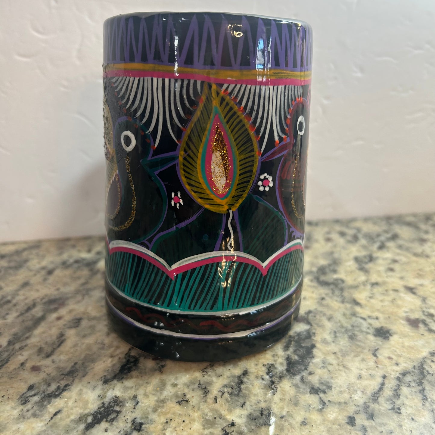 Peacock Multicolored Mug from Mexico