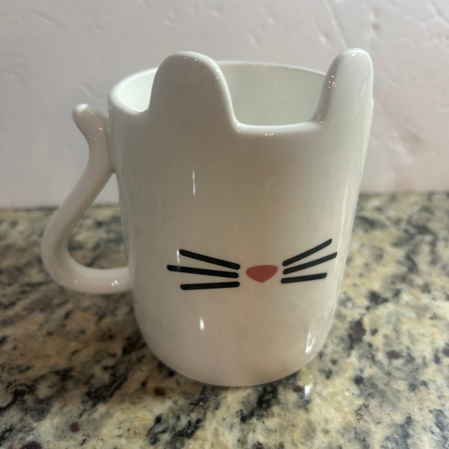 Cat Mug White with Whisker Design