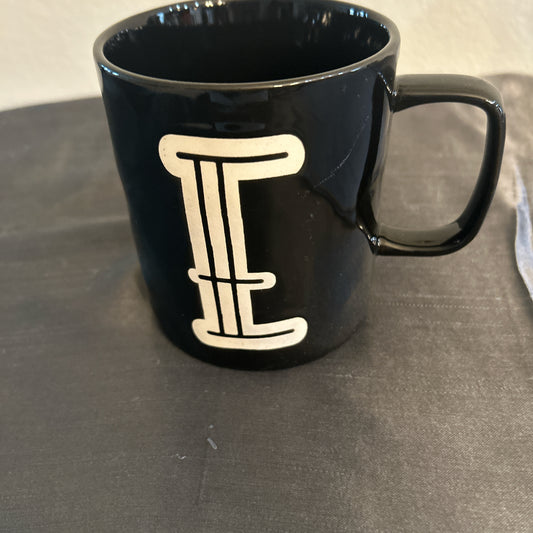 Black Mug w/ Letter “E” Monogram