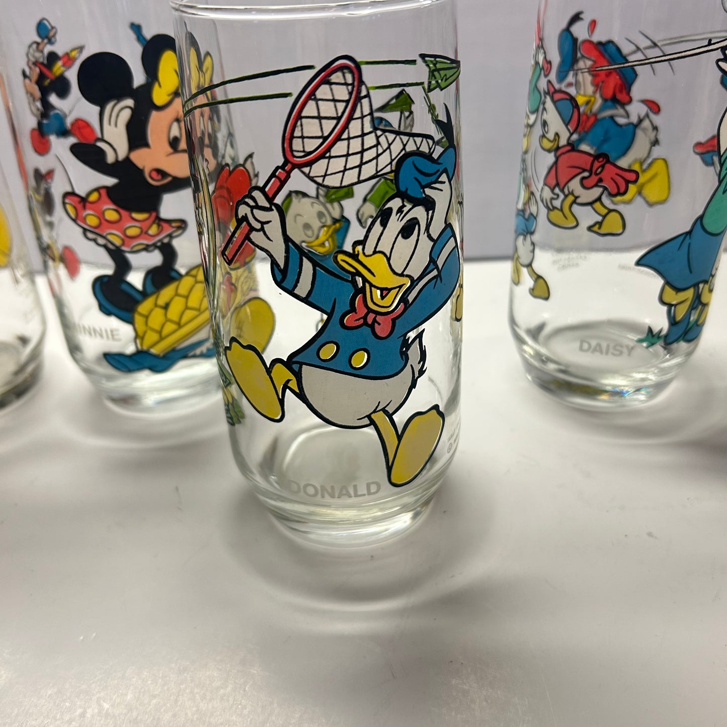 Vintage Disney Characters Micky and Friends Glasses 12oz (Set of 5)