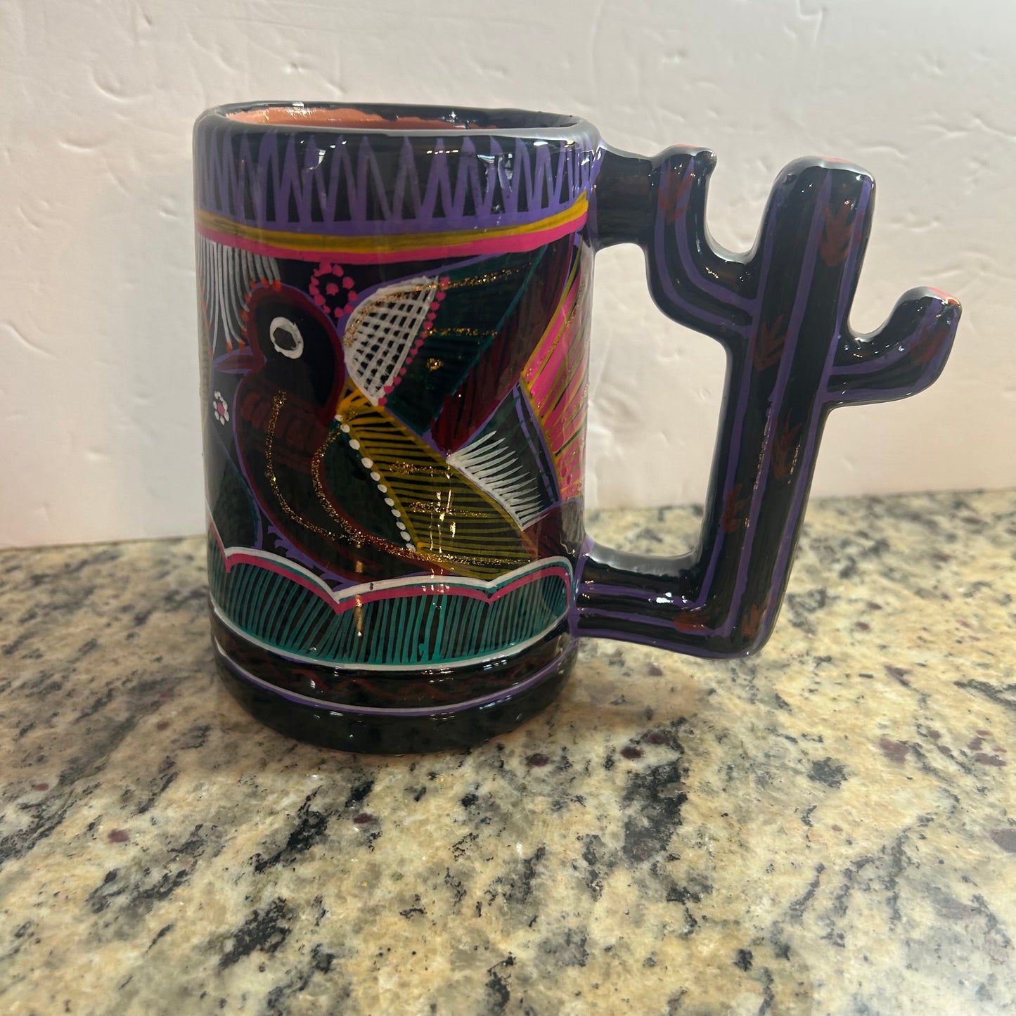 Peacock Multicolored Mug from Mexico