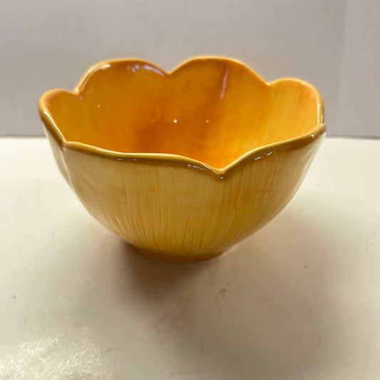 Yellow Floral Design Decorative Bowl 8"