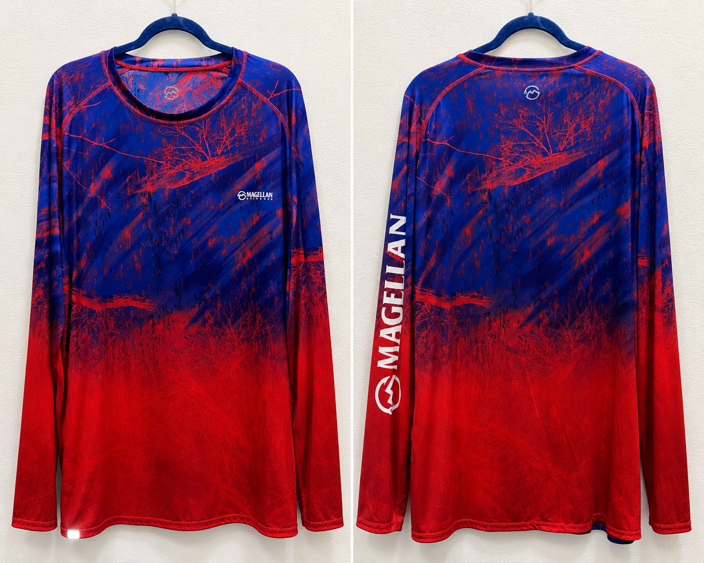 Magellan Blue Red Long Sleeve Shirt