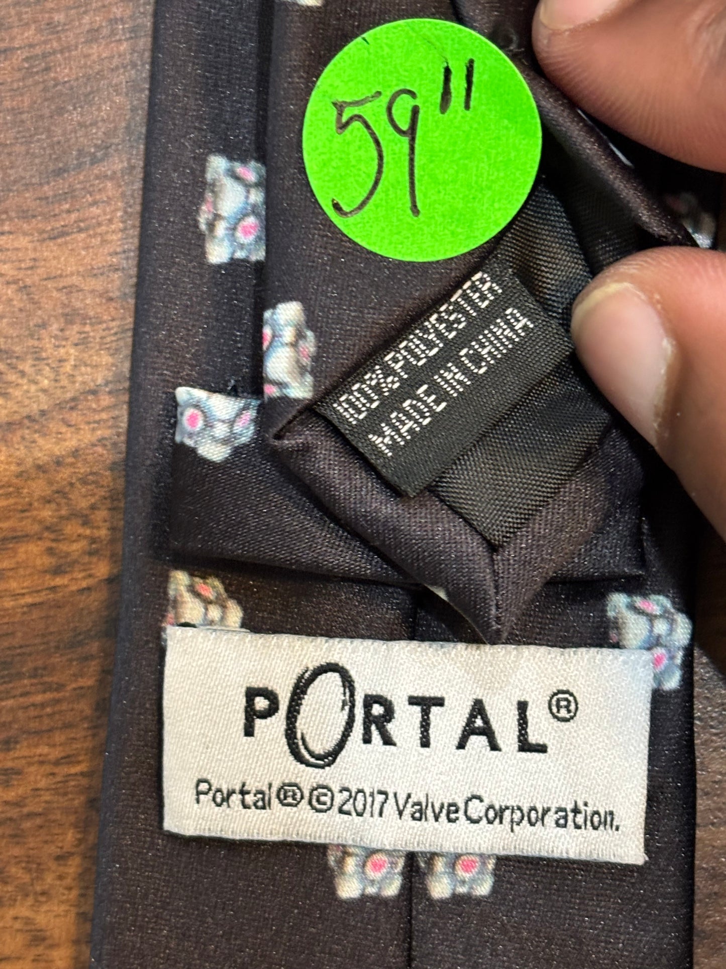 Portal Black Tie w/ Cube Designs 100% Polyester 59”