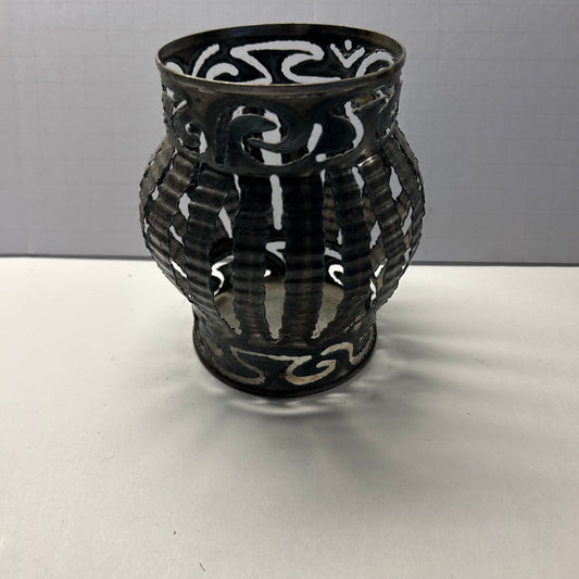 Vintage Tin Can Luminary Metal Candle Holder