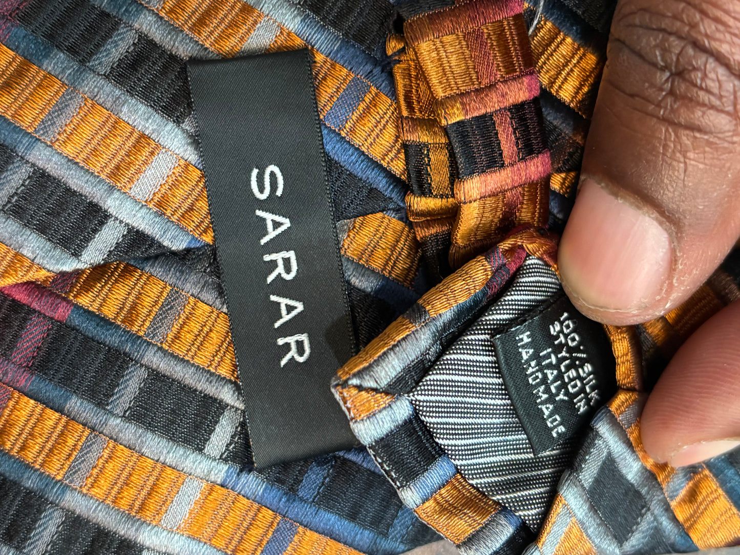 SARAR Multi-Color Tie 100% Silk 58”