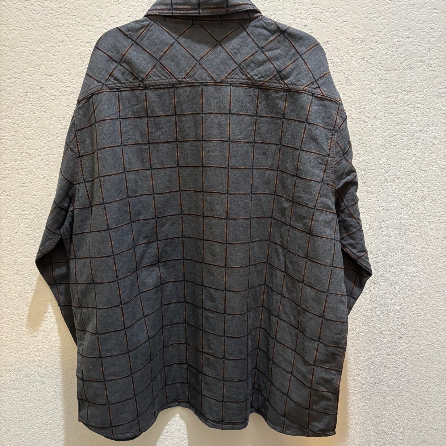 Carbon 2 cobalt, gray and rust plaid long sleeve button down shirt, men size 3XL NWT