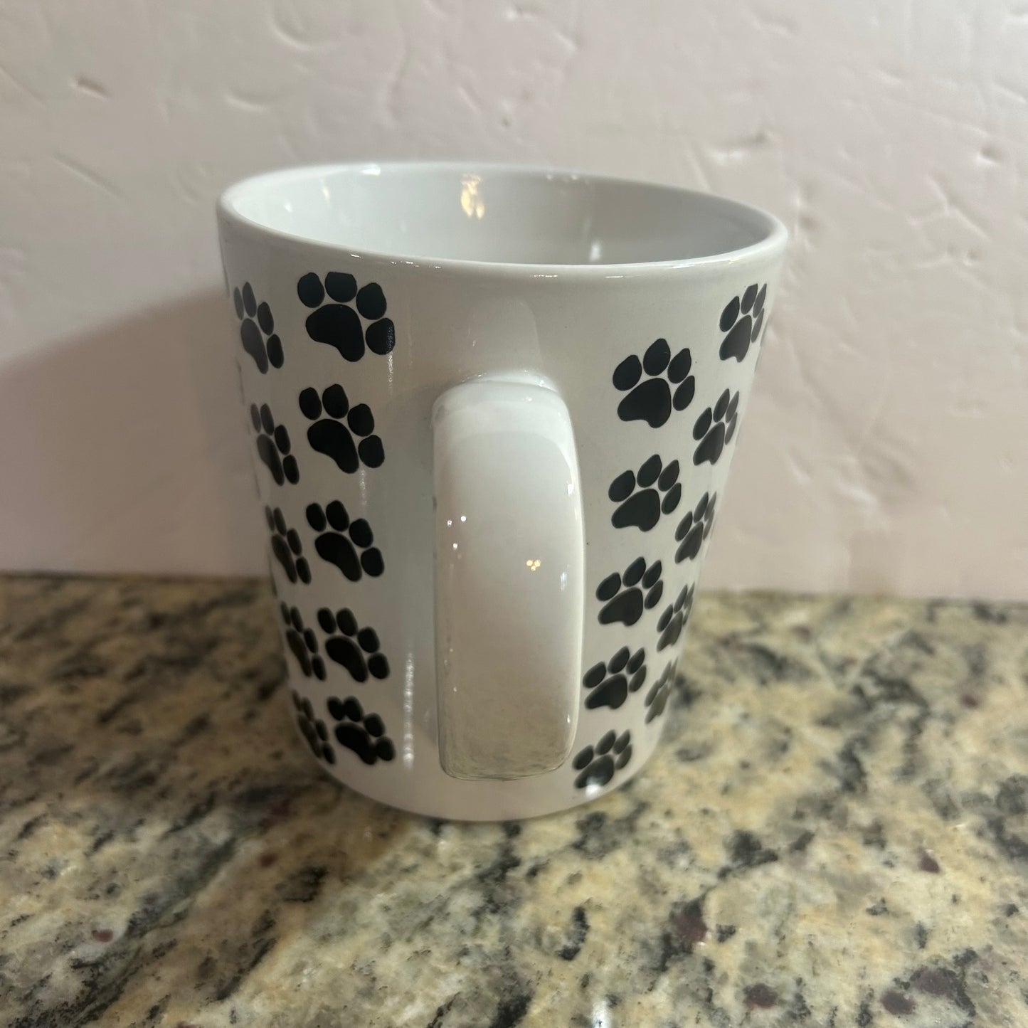 “My Dog Better Than Yours” White Mug With Black Paw Prints