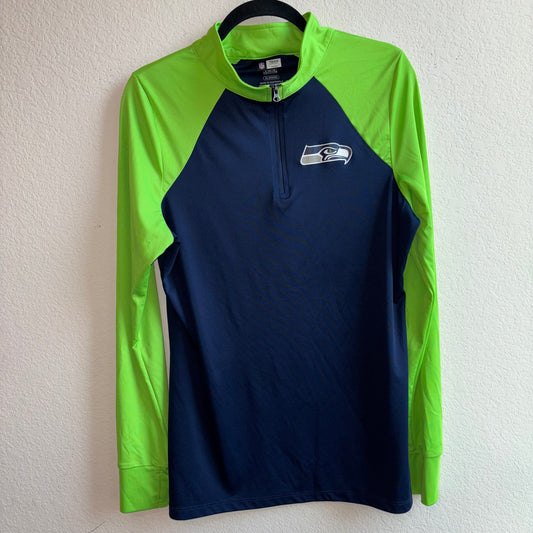 Women’s Team Apparel NFL Seattle Seahawks 1/4 zip Long sleeve Pullover shirt size XLarge
