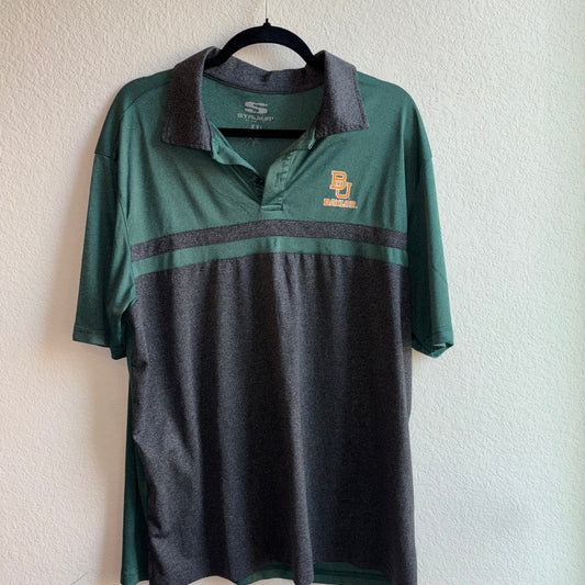 Baylor University Green and Dark Gray Men’s Polo Shirt 2XL