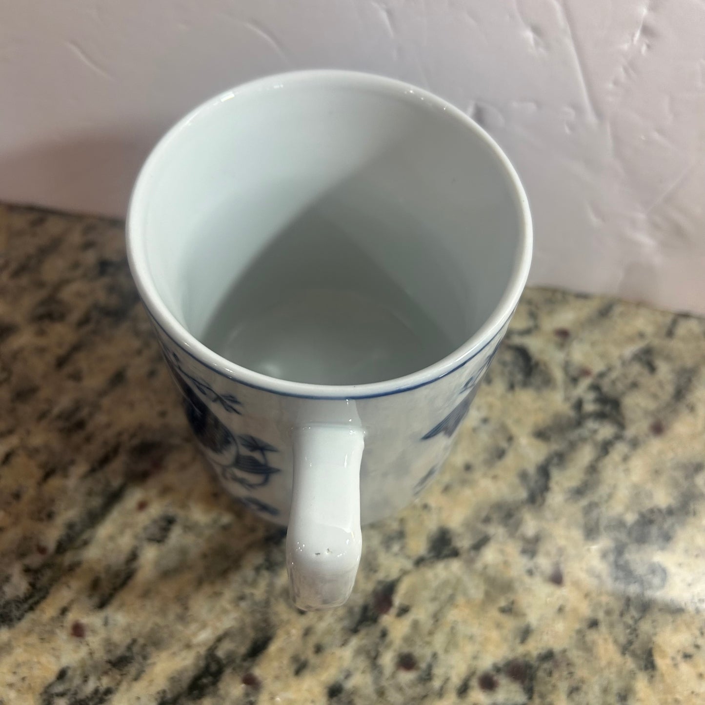 Blue and White Japanese Fish Design Mug
