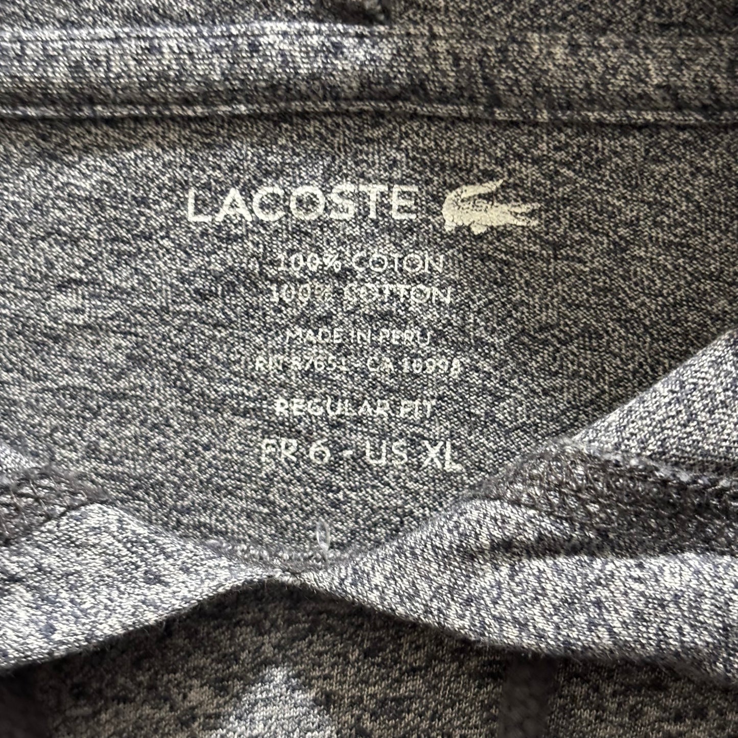 Lacoste Gray Long Sleeve Hoodie size XL P/P 22 sleeve 25 Length 27