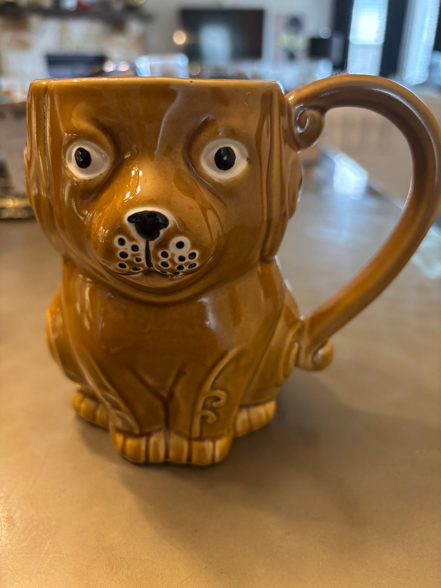 Vintage Whimsical Brown Dog Mug