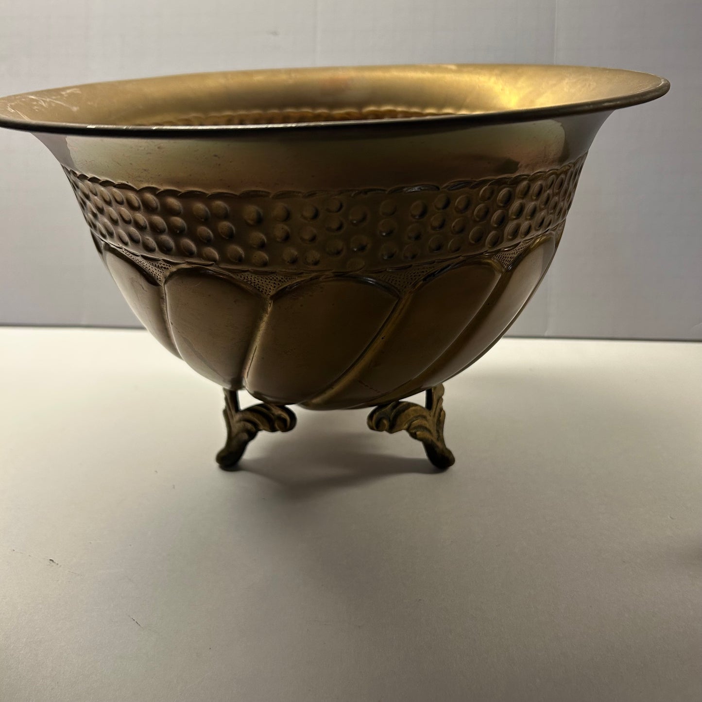 Gold pedestal brass Decorative Display Bowl