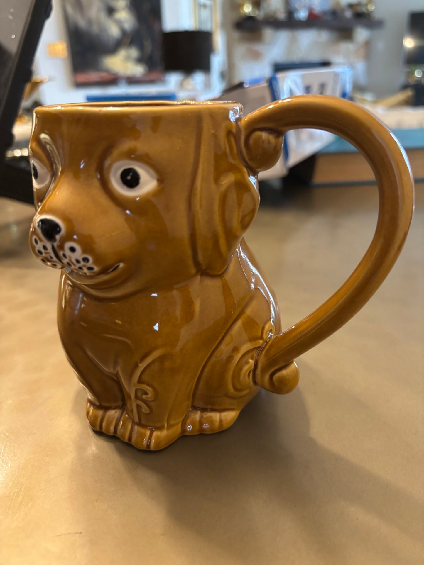 Vintage Whimsical Brown Dog Mug