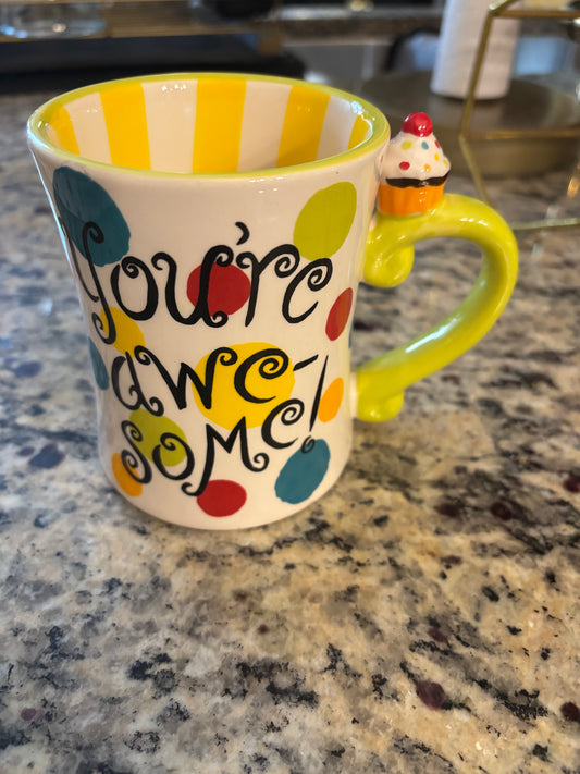 Vintage Pier 1 ceramic “You’re Awe-Some!”Mug