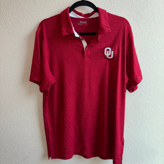 Oklahoma University Red Polo Shirt by Columbia size large
