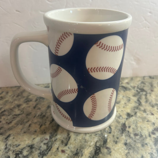 Starbucks BaseBall Blue & White Mug