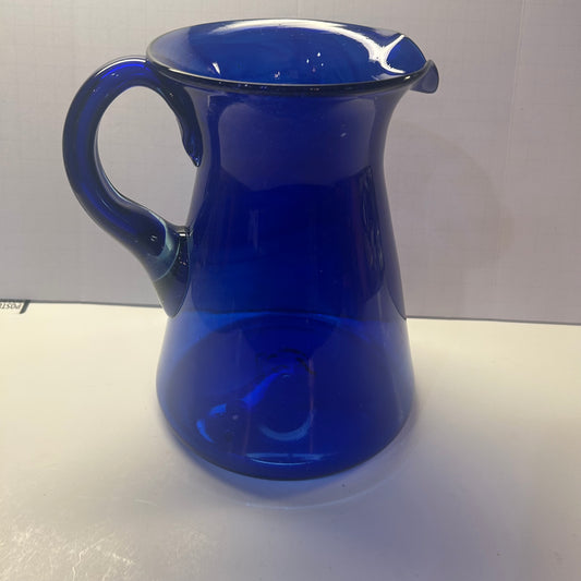 Cobalt Blue decorative Glass Pitcher