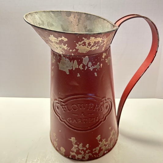 Duitsman’s Rustic Distressed Red Metal Pitcher