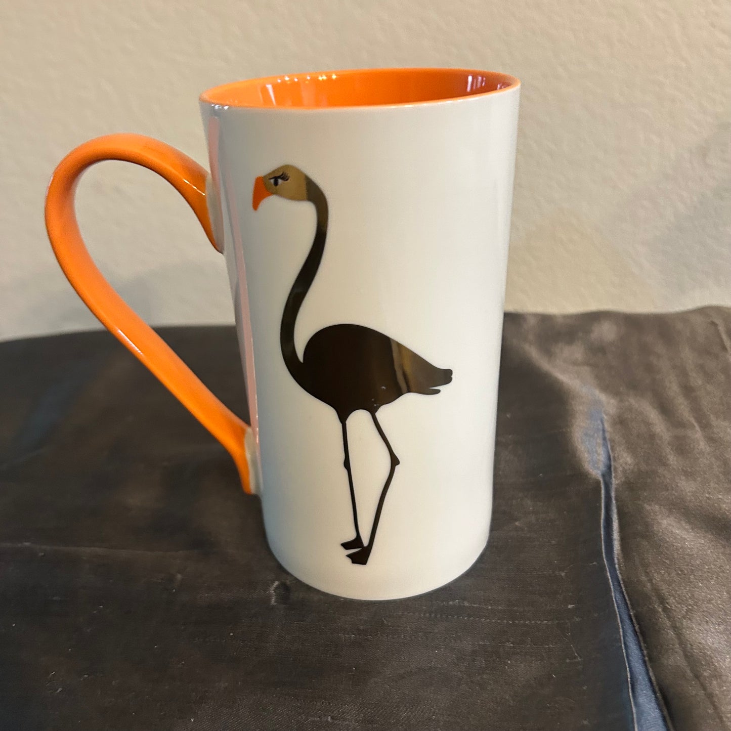 Mug White, Orange and Gold Flamingo “Why Fit In When You Were Born To Stand Out”