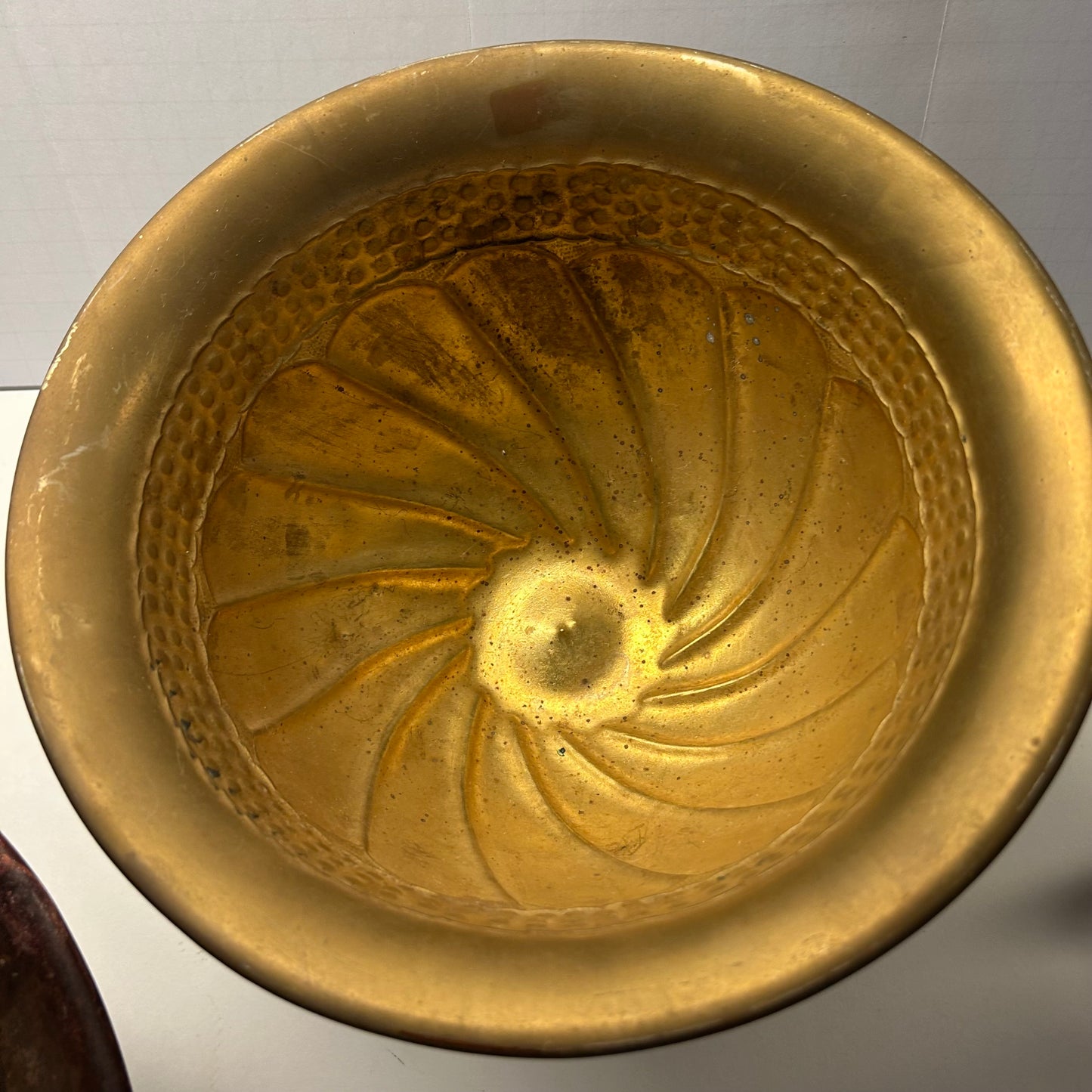 Gold pedestal brass Decorative Display Bowl