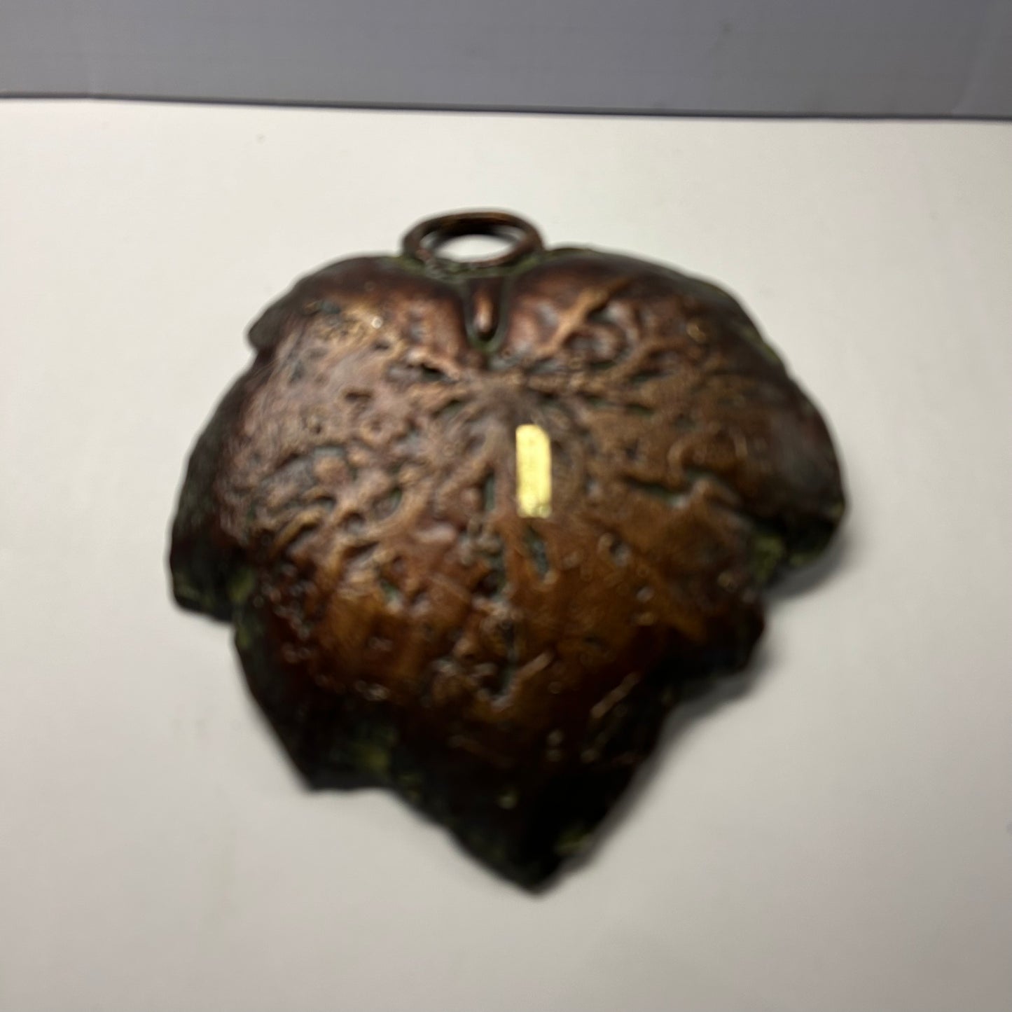 Brown Metal Leaf Trinket Dish