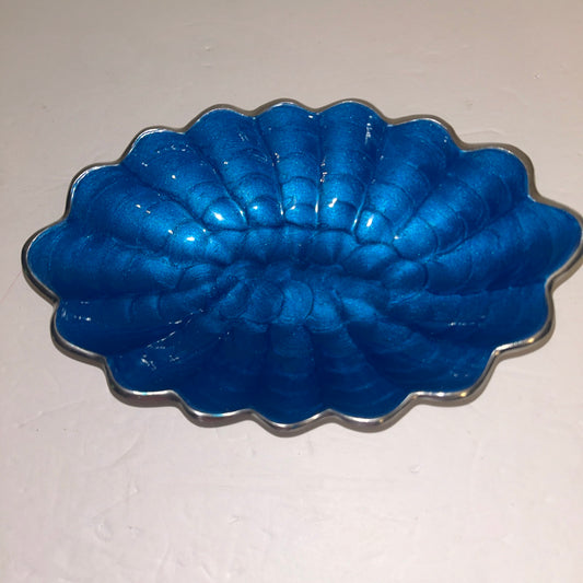 Cobalt Blue and Metal Trinket/Candy Dish