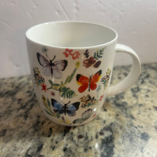 “Hello Sunshine” Mug w/ Flowers & Butterflies