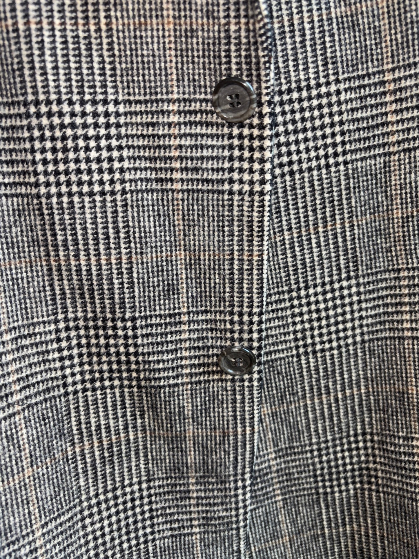 Thomas Grant, houndstooth plaid 100% camel hair suit jacket 46 long
