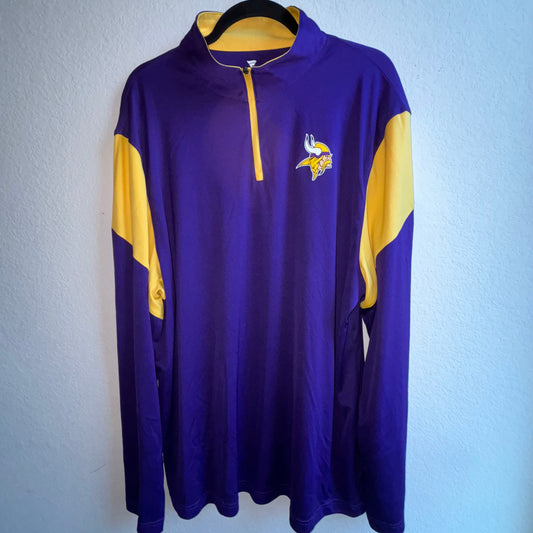 Fanatics Mens Minnesota Vikings 1/4 zip long sleeve shirt