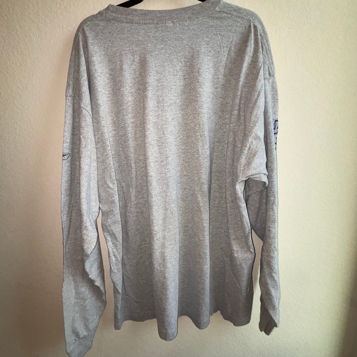 Vintage NFL Team Apparel, Indianapolis Colts gray with blue horseshoe logo, long sleeve shirt, size 2XL