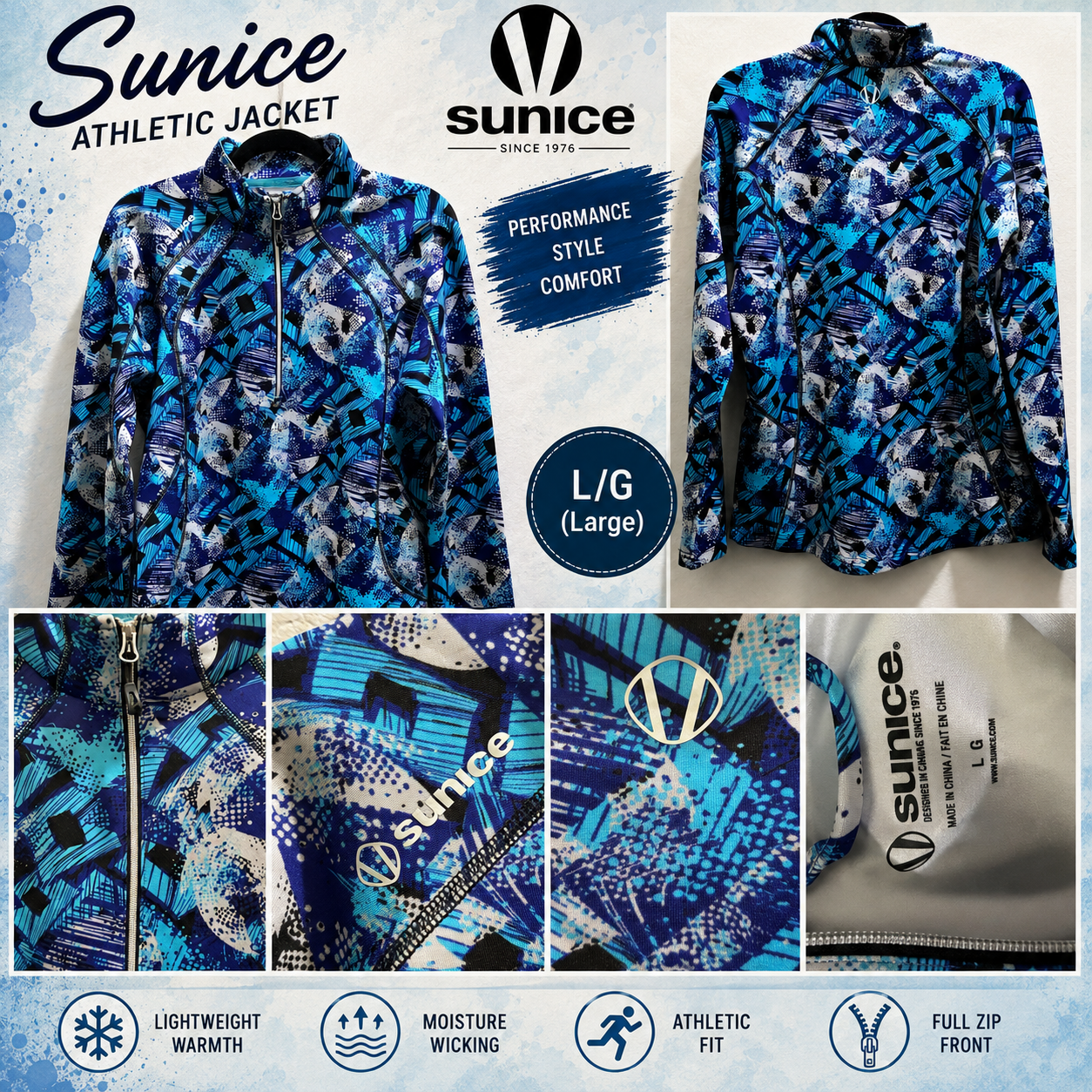 Sunice Women’s Blue 1/4 Zip Pullover jacket