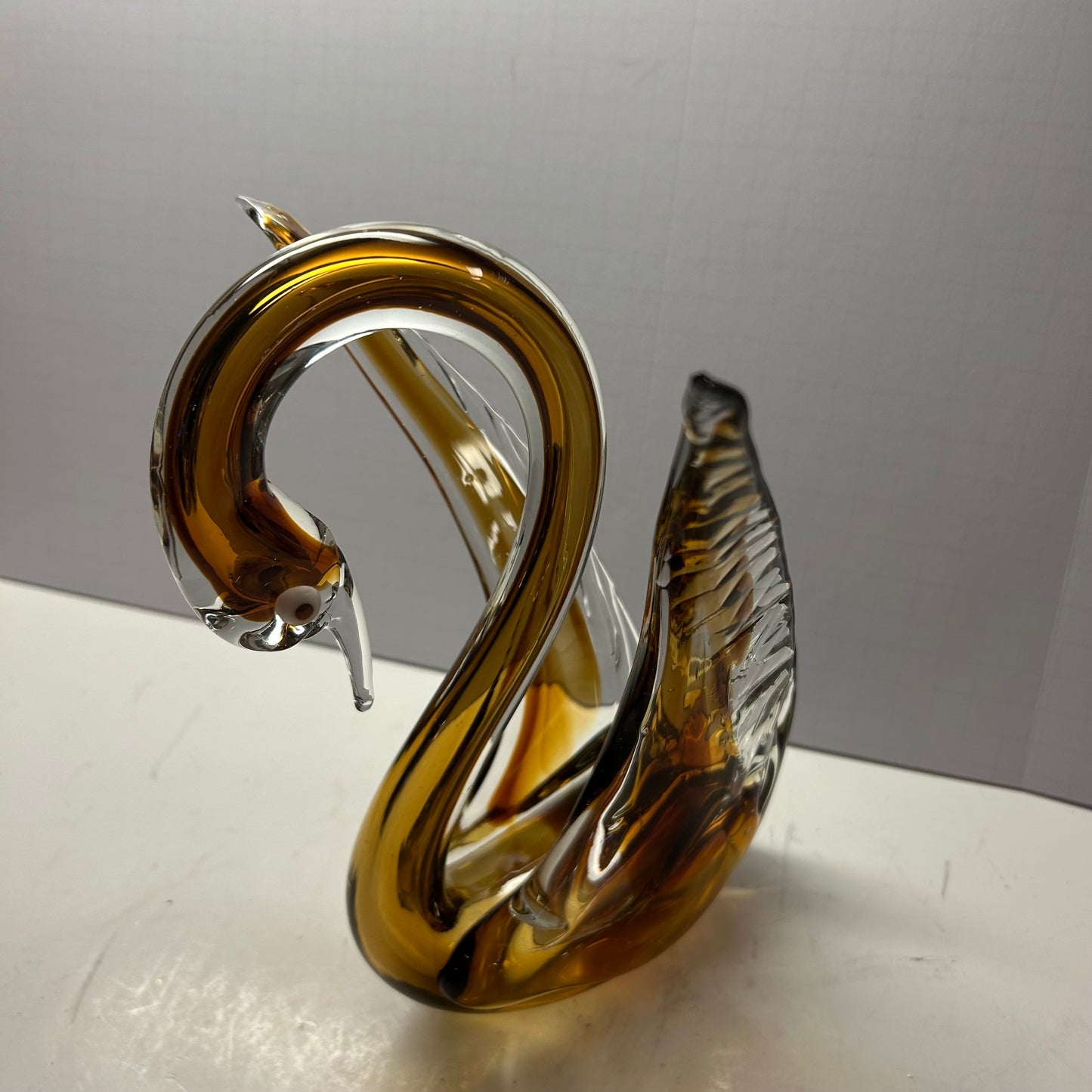 Glass Swan Sculpture Home Decor