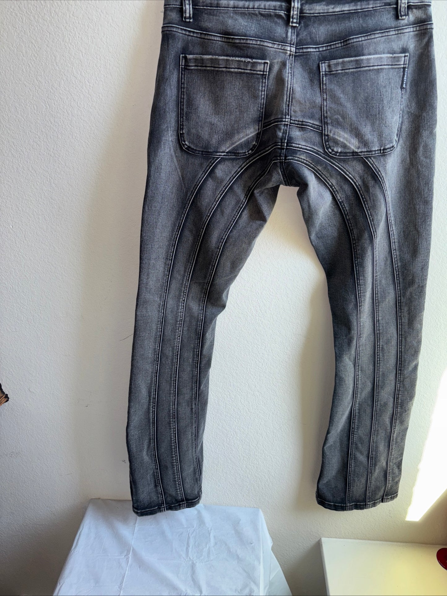 Kilogram men’s size 36 black stone wash jeans wide leg stretch