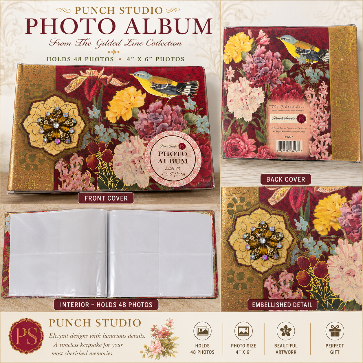Photo album floral and Bird Motif