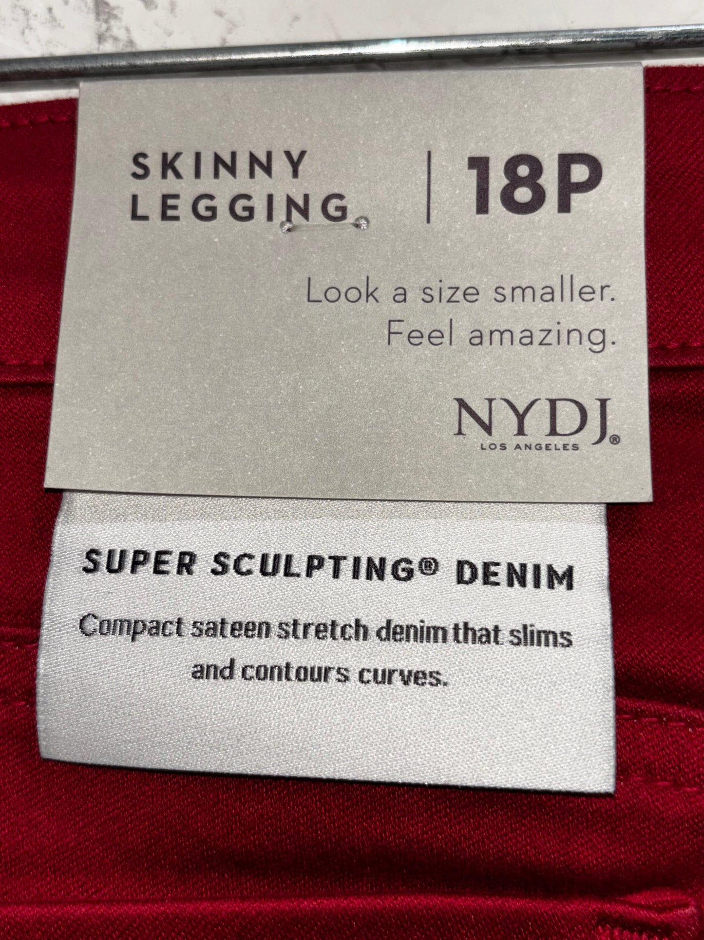 NYDJ Red Skinny Legging Denim Jeans Women’s size 18P
