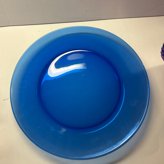 Blue Glass decorative Platter  13in