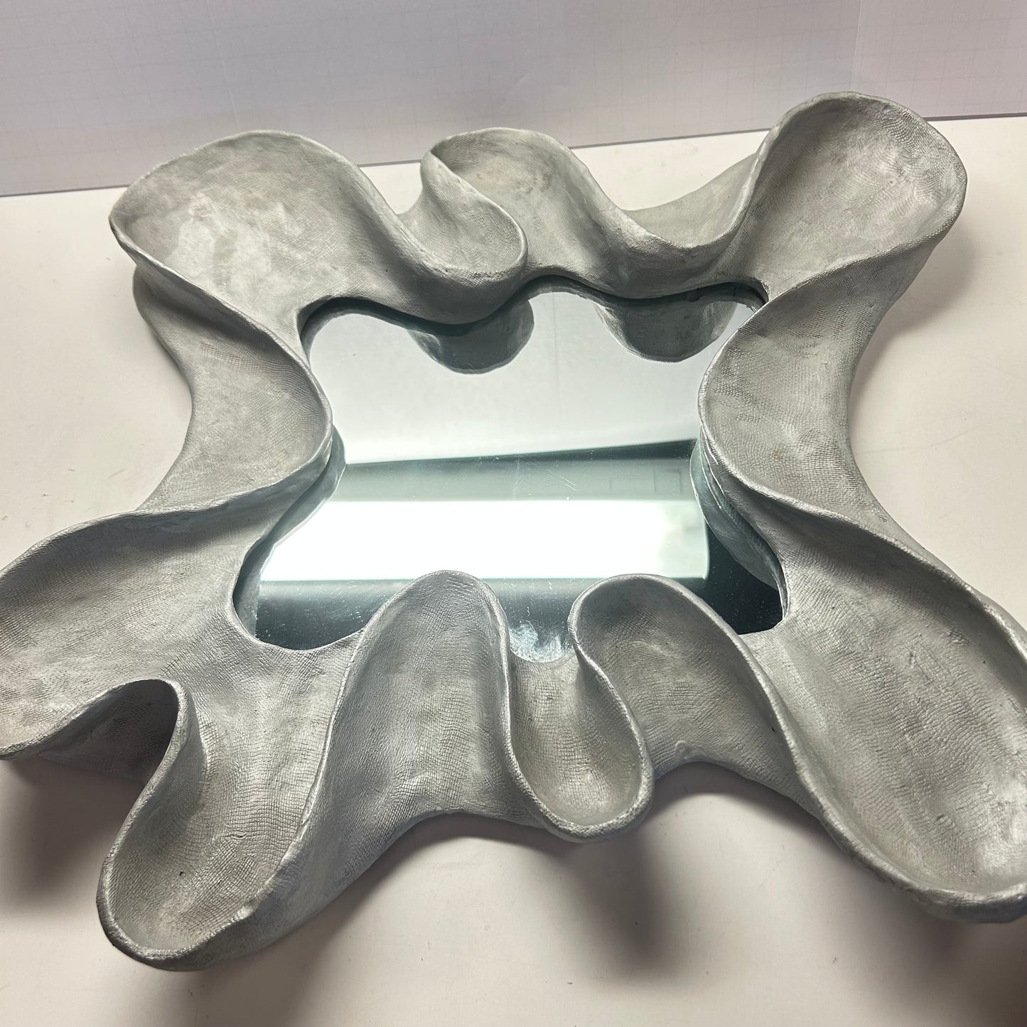 Handmade Gray Ceramic Mirror Tray